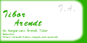 tibor arendt business card